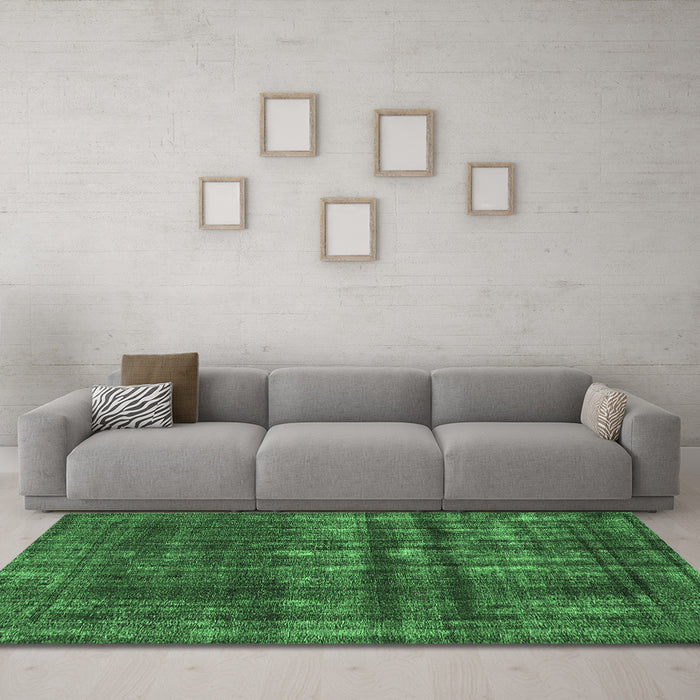 Machine Washable Persian Emerald Green Bohemian Area Rugs in a Living Room,, wshurb2270emgrn