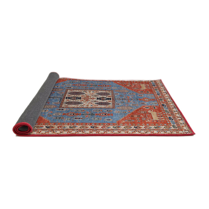 Sideview of Mid-Century Modern Fire Brick Red Oriental Rug, urb2271