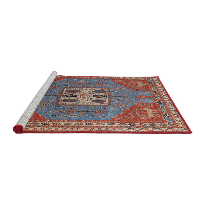 Sideview of Machine Washable Industrial Modern Fire Brick Red Rug, wshurb2271
