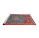 Sideview of Machine Washable Industrial Modern Fire Brick Red Rug, wshurb2271