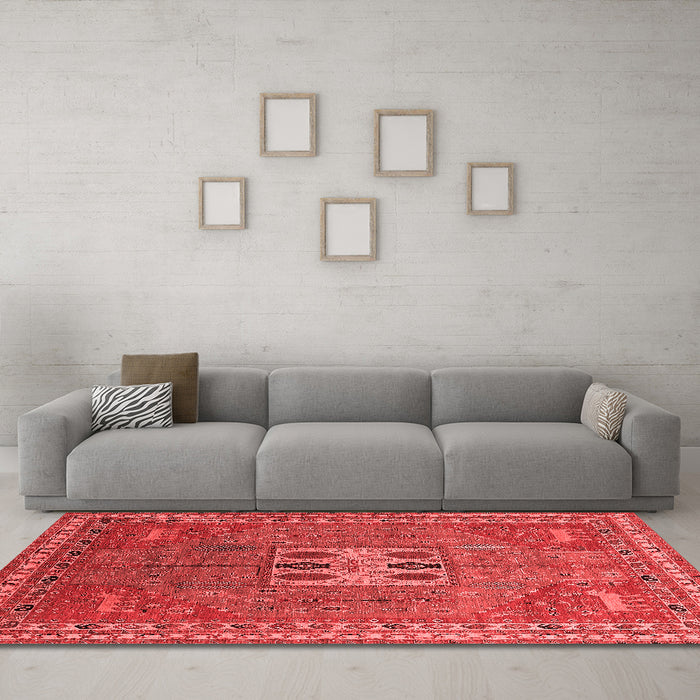 Industrial Red Washable Rugs