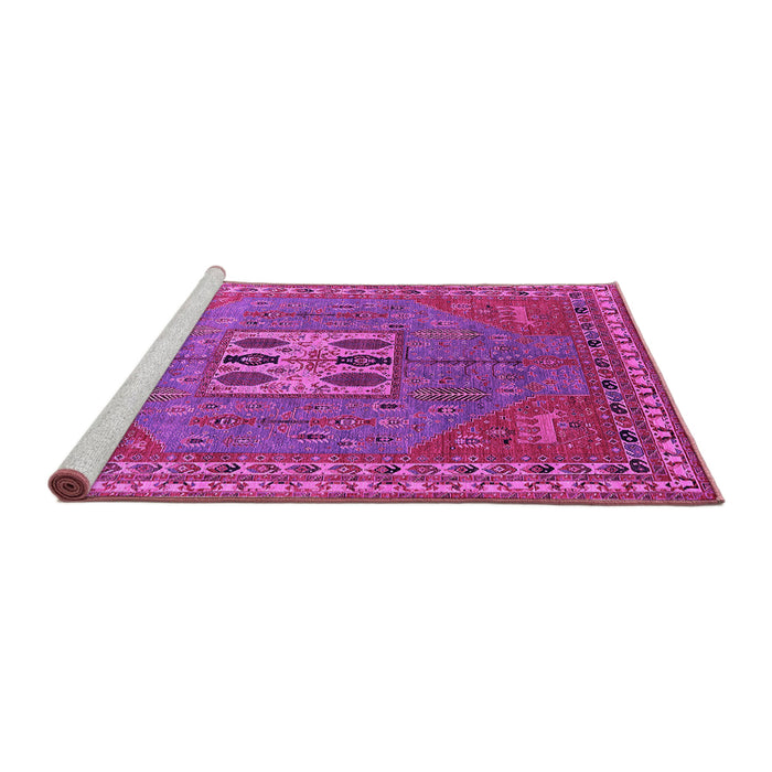 Sideview of Machine Washable Oriental Pink Industrial Rug, wshurb2271pnk