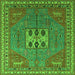 Square Machine Washable Oriental Green Industrial Area Rugs, wshurb2271grn