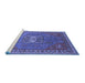 Sideview of Machine Washable Oriental Blue Industrial Rug, wshurb2271blu