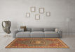 Machine Washable Oriental Brown Industrial Rug in a Living Room,, wshurb2271brn