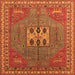 Square Oriental Orange Industrial Rug, urb2271org