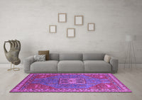 Machine Washable Oriental Purple Industrial Rug, wshurb2271pur