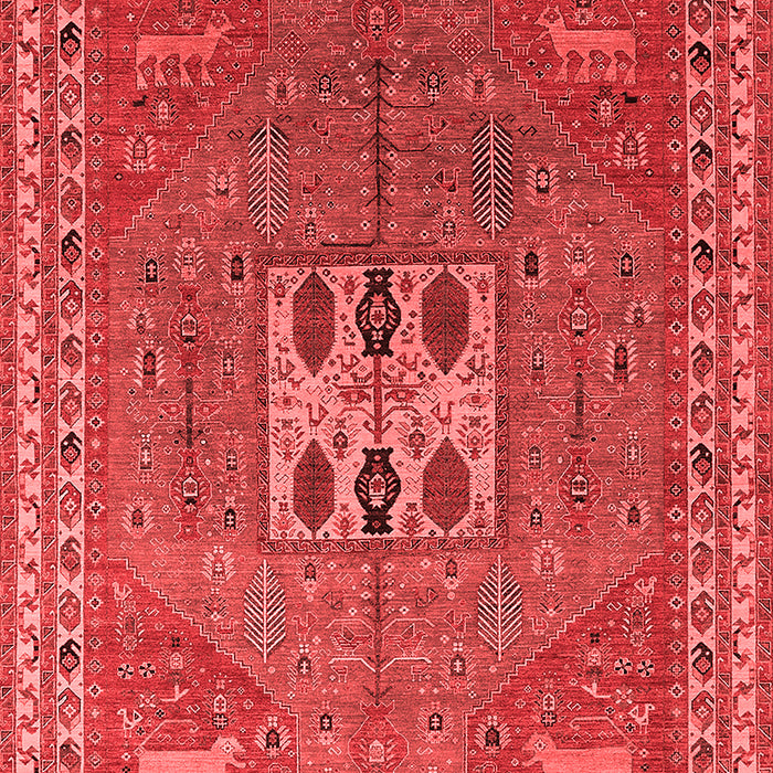 Machine Washable Oriental Red Industrial Rug, wshurb2271red