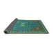 Sideview of Oriental Turquoise Industrial Rug, urb2271turq