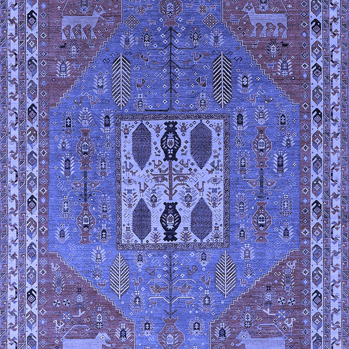 Machine Washable Oriental Blue Industrial Rug, wshurb2271blu