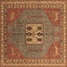 Square Oriental Brown Industrial Rug, urb2271brn