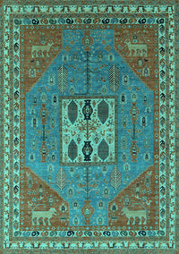 Oriental Turquoise Industrial Rug, urb2271turq