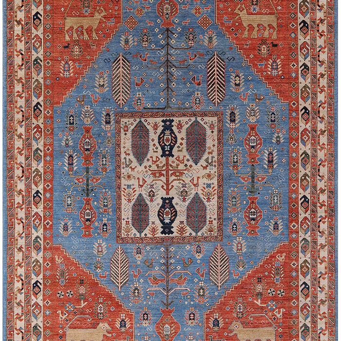 Machine Washable Industrial Modern Fire Brick Red Rug, wshurb2271