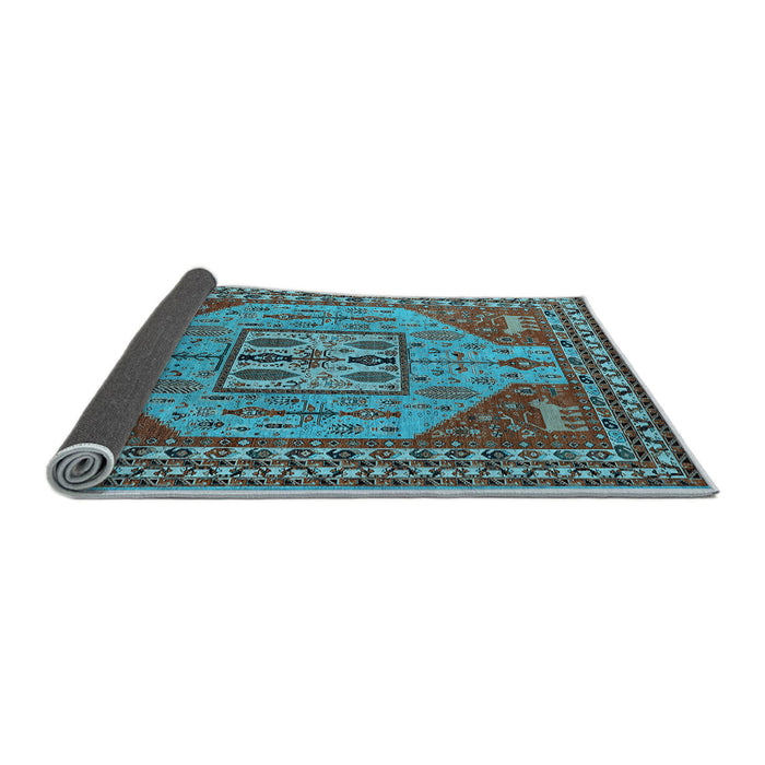 Sideview of Oriental Light Blue Industrial Rug, urb2272lblu