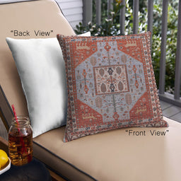 Front View of Mid-Century Modern Urban Square Rosy Brown Pink Throw Pillow, 18 inch by 18 inch, pwurb2272