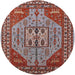 Round Machine Washable Industrial Modern Rosy Brown Pink Rug, wshurb2272