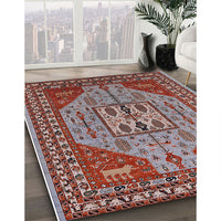 Mid-Century Modern Rosy Brown Pink Oriental Rug, urb2272