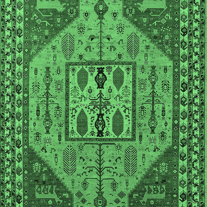 Machine Washable Oriental Emerald Green Industrial Area Rugs, wshurb2272emgrn