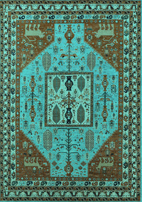 Oriental Turquoise Industrial Rug, urb2272turq