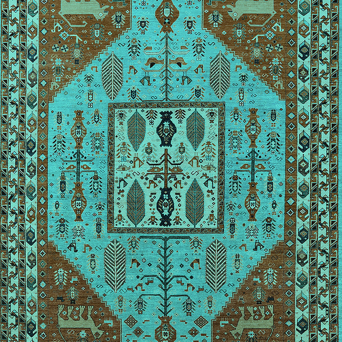 Oriental Turquoise Industrial Rug, urb2272turq