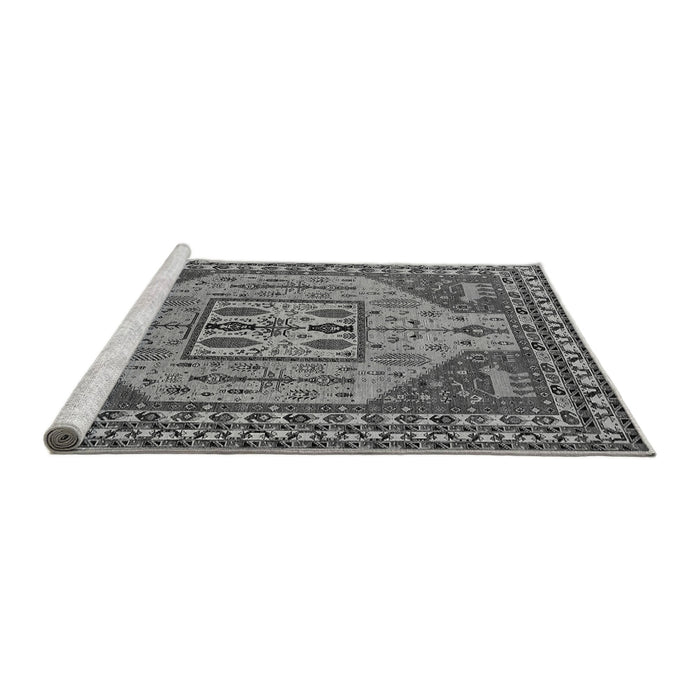 Sideview of Machine Washable Oriental Gray Industrial Rug, wshurb2272gry