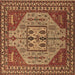 Square Machine Washable Oriental Brown Industrial Rug, wshurb2272brn