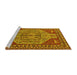 Sideview of Machine Washable Oriental Yellow Industrial Rug, wshurb2272yw