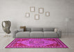 Machine Washable Oriental Pink Industrial Rug in a Living Room, wshurb2272pnk