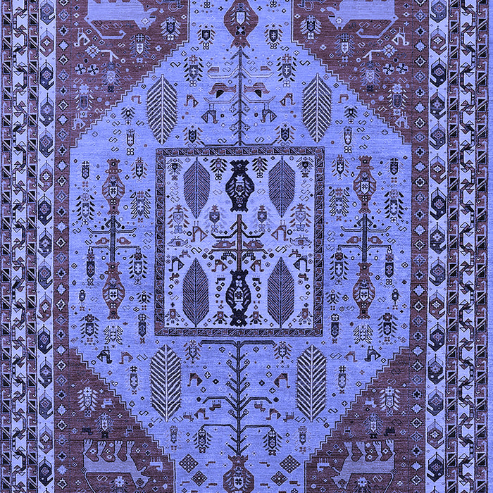 Machine Washable Oriental Blue Industrial Rug, wshurb2272blu