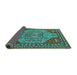 Sideview of Oriental Turquoise Industrial Rug, urb2272turq