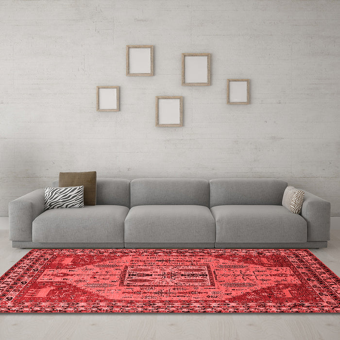 Industrial Red Washable Rugs