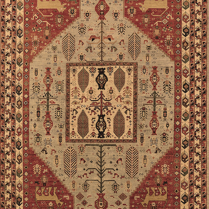 Machine Washable Oriental Brown Industrial Rug, wshurb2272brn