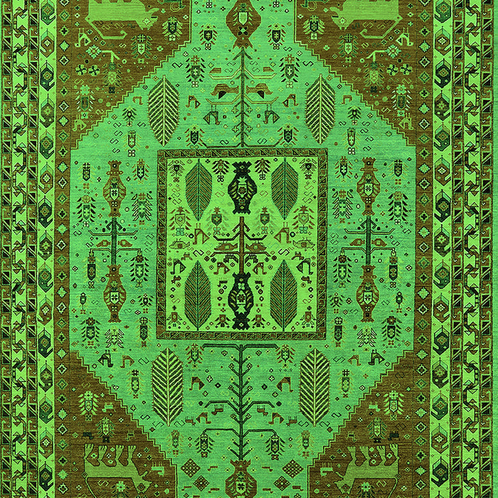 Machine Washable Oriental Green Industrial Area Rugs, wshurb2272grn