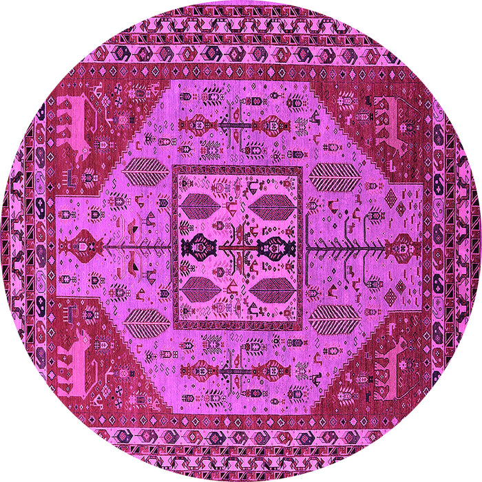 Round Oriental Pink Industrial Rug, urb2272pnk