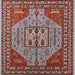 Square Mid-Century Modern Rosy Brown Pink Oriental Rug, urb2272