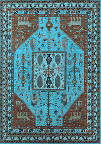 Oriental Light Blue Industrial Rug, urb2272lblu