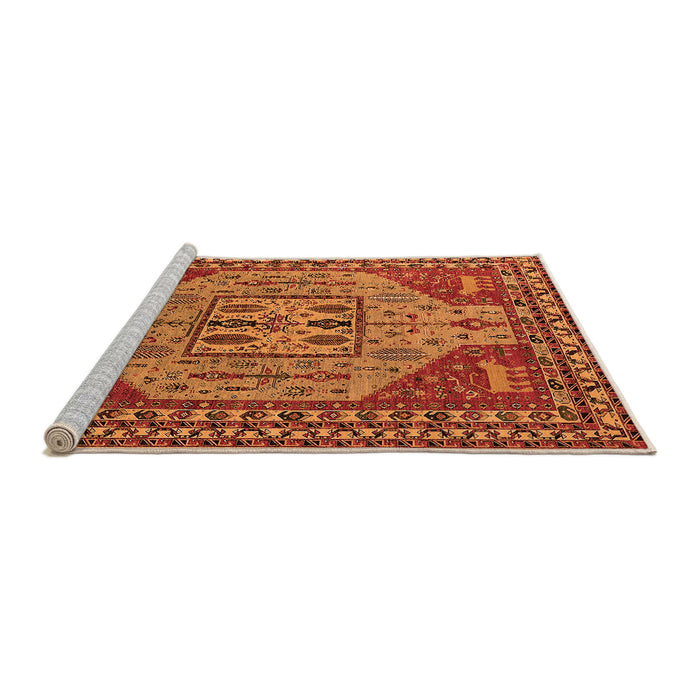 Sideview of Machine Washable Oriental Orange Industrial Area Rugs, wshurb2272org