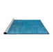 Sideview of Machine Washable Industrial Modern Deep Sky Blue Rug, wshurb2273