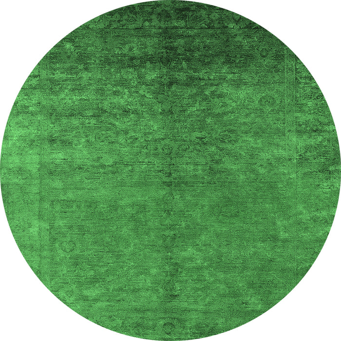 Round Persian Emerald Green Bohemian Rug, urb2273emgrn