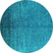 Round Persian Turquoise Bohemian Rug, urb2273turq