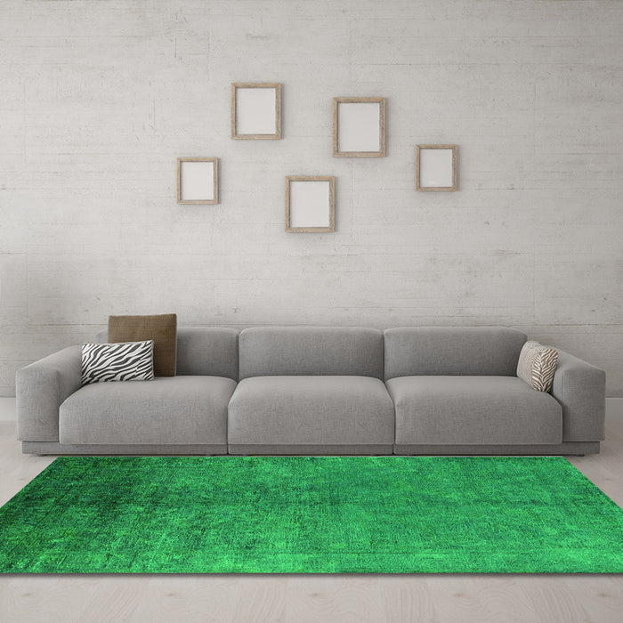 Machine Washable Persian Green Bohemian Area Rugs in a Living Room,, wshurb2273grn