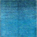 Square Mid-Century Modern Deep Sky Blue Persian Rug, urb2273