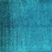 Square Machine Washable Persian Turquoise Bohemian Area Rugs, wshurb2273turq