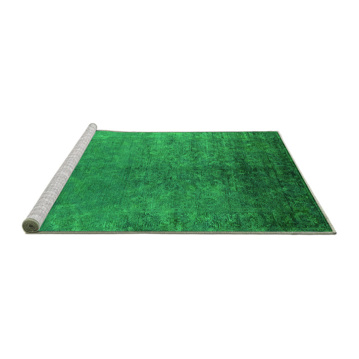 Sideview of Machine Washable Persian Green Bohemian Area Rugs, wshurb2273grn