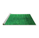 Sideview of Machine Washable Persian Green Bohemian Area Rugs, wshurb2273grn