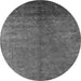 Round Machine Washable Persian Gray Bohemian Rug, wshurb2273gry