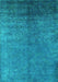 Machine Washable Persian Turquoise Bohemian Area Rugs, wshurb2273turq