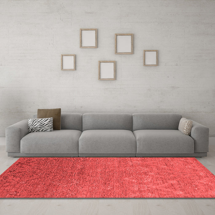 Industrial Red Washable Rugs