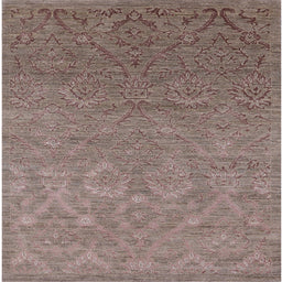 Square Machine Washable Industrial Modern Rosy Pink Rug, wshurb2274