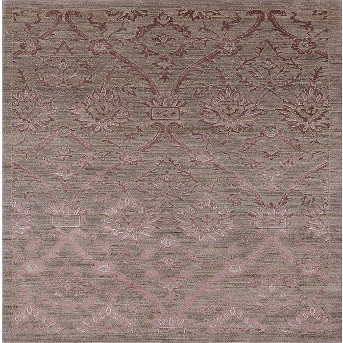 Square Machine Washable Industrial Modern Rosy Pink Rug, wshurb2274